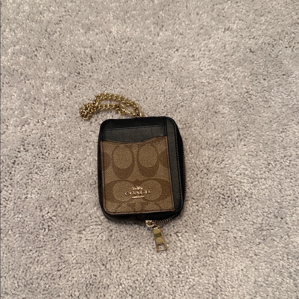 Coach Black and Brown Coin Pouch